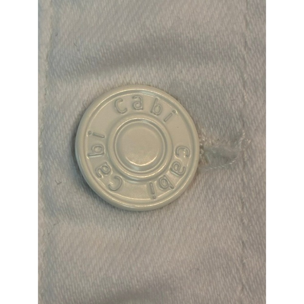 Cabi Palm Beach Crop Jeans Women 6 White Excellent High Rise Button Fly 6494 - Picture 4 of 8